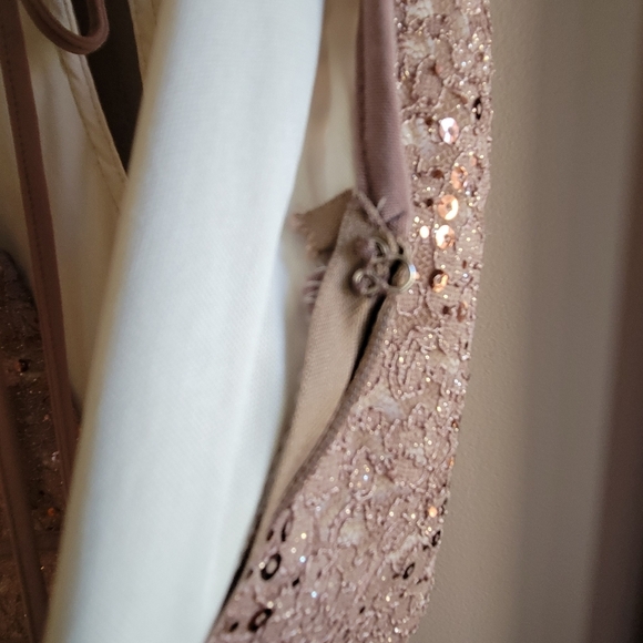 Excellent NW NightWay Black Sequined Lace Cocktail Party Formal Dress Size 10 - Picture 11 of 14